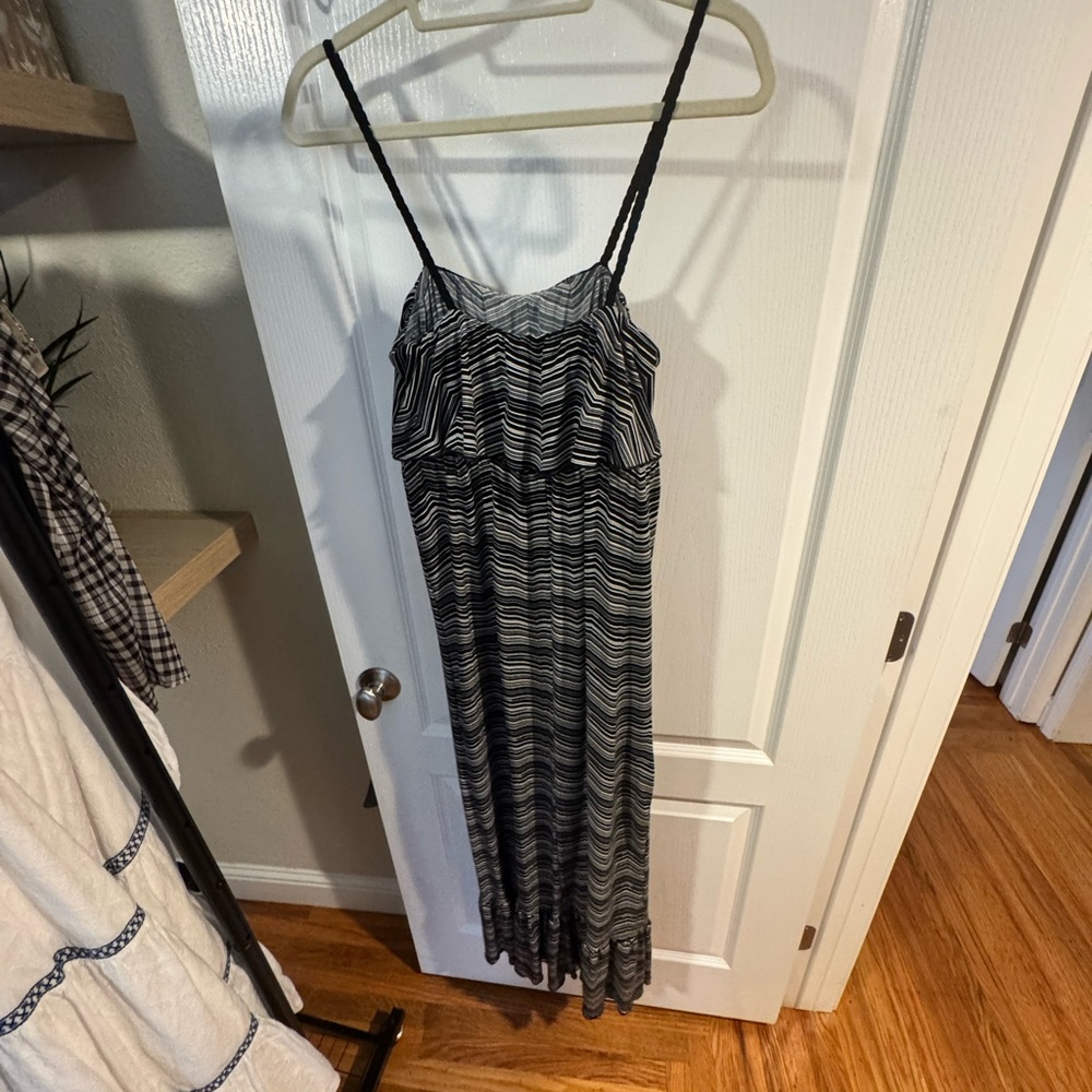 Saint Tropez West Black and White Patterned Maxi Dress